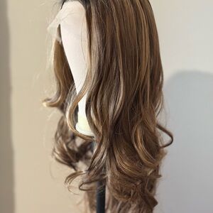 Brown Balayage Wavy Lace Front Wig Natural Look Soft & Lightweight